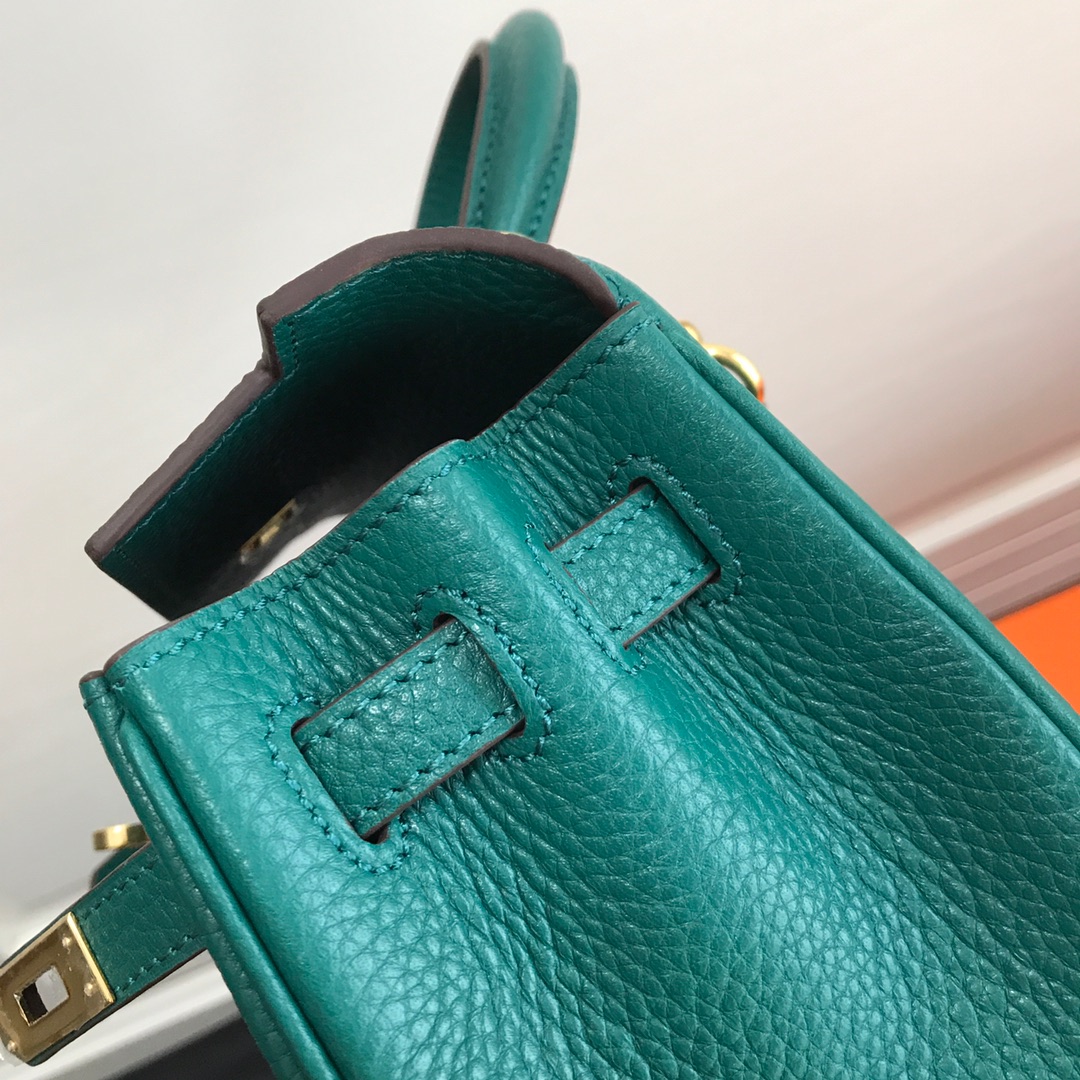 Hermes Kelly 32cm Handbag Shoulder Bag in Vert Vertigo Togo Leather